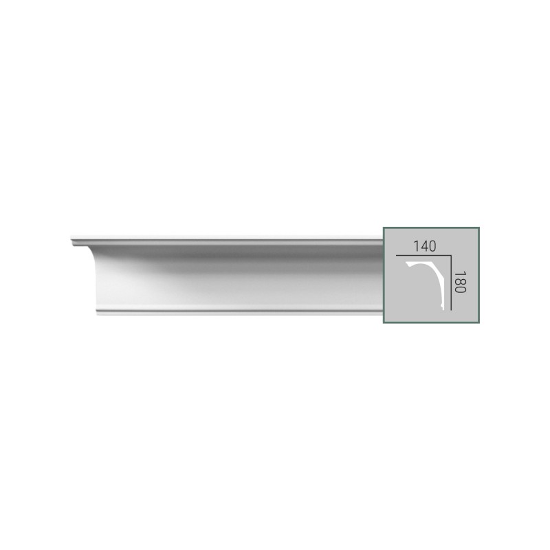 P 888 (2,00 м) (U) Карниз с гладким профилем